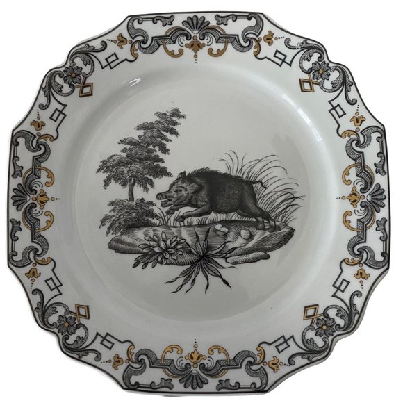 Mottahedeh Metropolitan Museum of Art Du Paquier plates 4 boar dog rabbits  fox - Picture 11 of 12